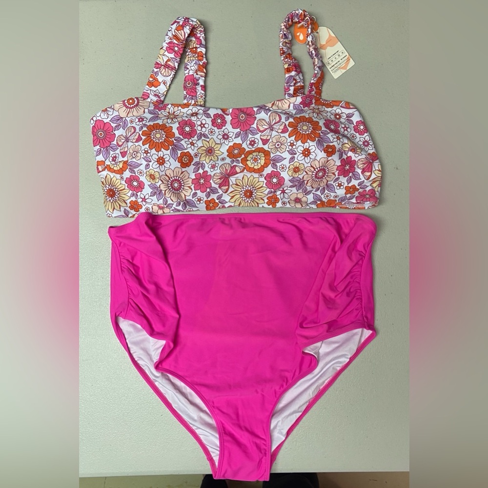 Summer Mae Maternity Floral Pink Bikini Set